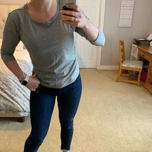 Grey J. Crew t-shirt with twist back